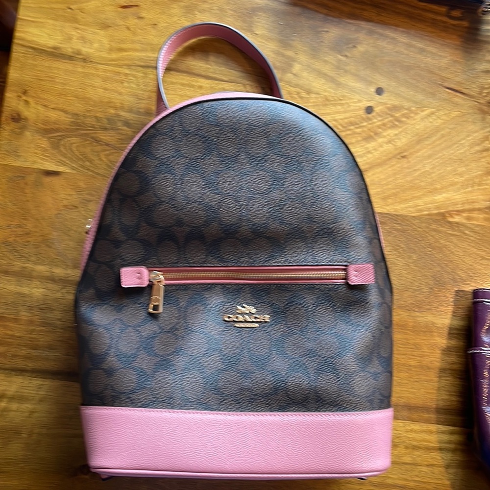 Coach kenley backpack pink and brown
